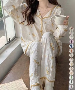 国内即納 韓国パジャマ レディース 部屋着薄手長袖