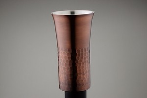 華タンブラーストレート 槌目 140ml ブロンズ