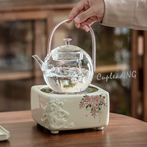 ≪予約商品≫INSスタイル 耐熱ガラス急須 蒸煮両用 取っ手デザイン 家庭用ポット