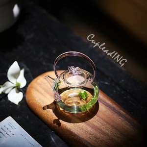 人気上昇 INSスタイル 高硼硅強化ガラス製 蝶デザインポット 耐温度差対応 茶抽出用