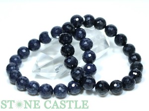 ☆高品質☆【ブレスレット】サファイア 128面カット (5A) (スリランカ産) (約11.5〜12mm)