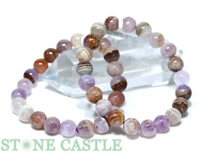 ☆高品質☆【ブレスレット】アメジスト桜瑪瑙 (メキシコ産) (約9〜9.5mm) 【天然石 パワーストーン】
