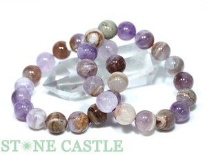 ☆高品質☆【ブレスレット】アメジスト桜瑪瑙 (メキシコ産) (約13.5〜14mm) 【天然石 パワーストーン】