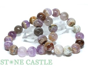 ☆高品質☆【ブレスレット】アメジスト桜瑪瑙 (メキシコ産) (約14〜14.5mm) 【天然石 パワーストーン】
