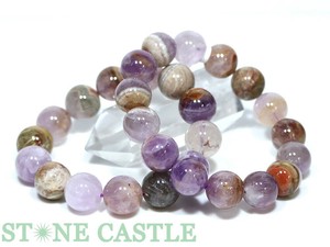 ☆高品質☆【ブレスレット】アメジスト桜瑪瑙 (メキシコ産) (約15〜15.5mm) 【天然石 パワーストーン】