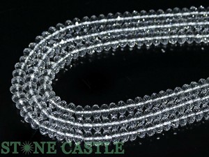 【カットビーズ】水晶 128面ボタン型カット 4x7mm (数量限定商品) 【天然石 パワーストーン】