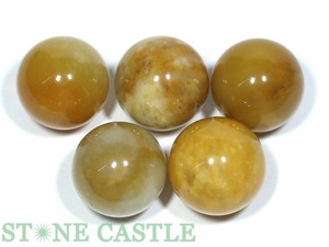 【置き石】丸玉 20mm イエローアゲート (5個セット) (数量限定商品) 【天然石 パワーストーン】