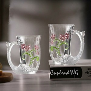 ◆◆大人気◆◆INSスタイル ウォーターカップ ハンドル付き グラス 家庭用 コップ 花茶 カップ