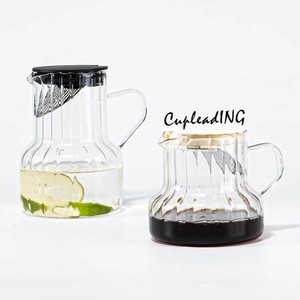 ＜SALE＞早い者勝ち 耐熱 ポット 蓋付き ハンドプレス シェアポット 家庭用 ハンドル付き ドリップコーヒー