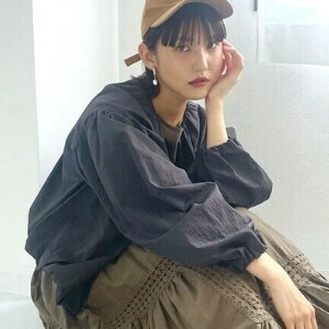 Blouson Jacket Ladies fashion Lightweight Collarless Blouson Puff Sleeve