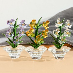 ミニ クリスタルガラスの水仙   置物   MBQ3588