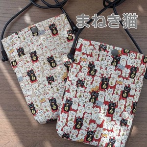 まねき猫　スマホ　ポシェット　　【日本製】
