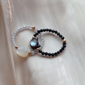 韓国　リング 指輪　 猫　水晶 アクセサリー 指輪 　キラキラ　ハンドメイド 指輪　ハンドメイド