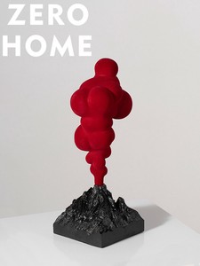 クリエイティブな火山噴火テーマの置物、シンプルで赤、リビング用
