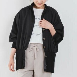 短款夹克 蝙蝠袖 女士 轻量 混棉材质 束腰夹克