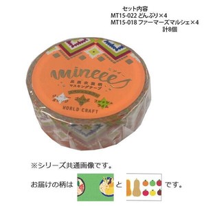 マスキングテープ15mm どんぶり ファーマーズマルシェ 各4個 計8個セット MT15-022・018