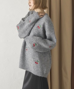 【2025AW新作入荷】チェリー柄刺繍プルオーバーざっくりニット　ウール混　 skypink東京