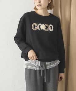 【2025AW新作】フェザー＆フラワー「COCO」ロゴ刺繍プルオーバースウェット　トレーナー　　 skypink東京