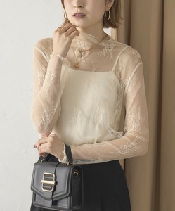 【2025AW新作】総レースハイネックシアートップス　インナー　レイヤード　 skypink東京