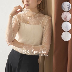 【2025AW新作】総レースハイネックシアートップス　インナー　レイヤード　 skypink東京
