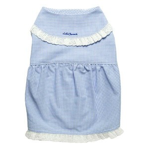 ペット用品 ドッグウェア チェック柄ワンピース Blue/ブルー Lサイズ DG-CHK02-L