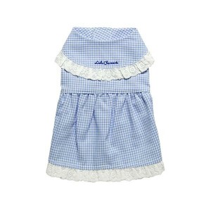 ペット用品 ドッグウェア チェック柄ワンピース Blue/ブルー Sサイズ DG-CHK02-S