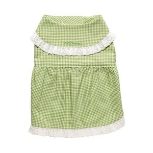 ペット用品 ドッグウェア チェック柄ワンピース Green/グリーン Mサイズ DG-CHK04-M