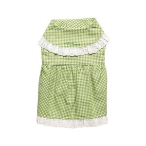 ペット用品 ドッグウェア チェック柄ワンピース Green/グリーン Sサイズ DG-CHK04-S