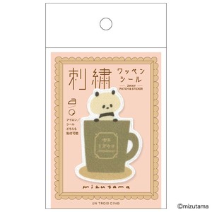【予約販売9/29出荷開始】mizutama 刺繍ワッペンシール コーヒーパンダ