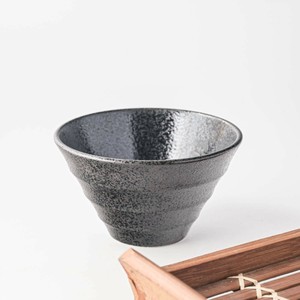 美浓烧 丼饭碗/盖饭碗 黑色 西式餐具 12cm 日本制造