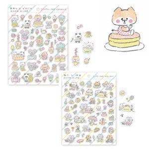 《予約：10月中旬発売》【cozyca products】えちがわのりゆき シール ねこと休日&おやつとどうぶつ