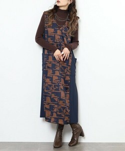 Jumper Dress Geometric Pattern Pinafore Dress