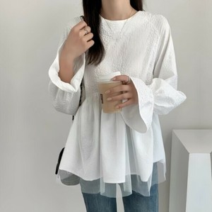 Tシャツ 長袖 ラウンドネック 無地 ゆったり 快適 レディース ファッション  MBQ3621