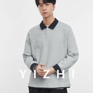 P23404 poloカラー 長袖 Tシャツ メンズ 2025秋新作 ストリート ゆったり トップス