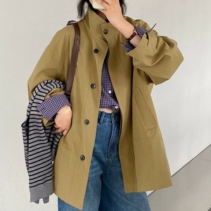 u29429 韓国風 スタンドカラー スリム ロング丈 デザイン コート レディース 2025秋新作