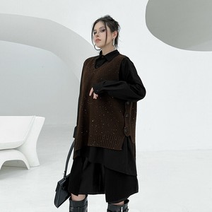 u29441トップス レディース シャツ カットソー ベスト  3色 二点セット 韓国風 2025秋新作