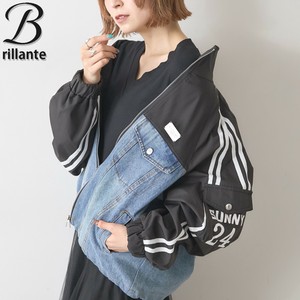【10/中・予約販売】袖ラインデニムドッキングブルゾン　裏地あり 2025aw　BRILLANTE東京（201590）