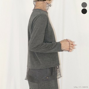 2025年新商品 T 恤/上衣 高领 分层薄纱