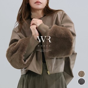 【2025/AW/新作】〈アウター〉自分だけのバランスで、着こなしを格上げ◎レザーファースリーブJK