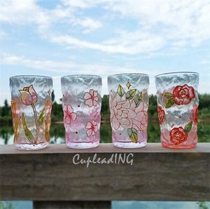 ≪予約商品≫早い者勝ち カップ フローラルパターン 洗練された ウォーターカップ クリスタル 人工手描き
