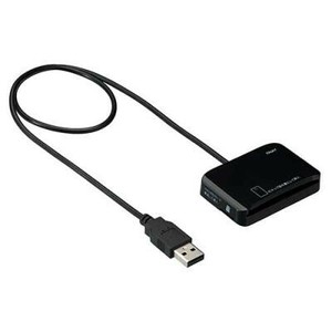 ナカバヤシ　マイナンバー&microSD　カードリーダー/ブラック　CRW-ICMSD77BK