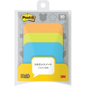 【3M】 ポスト・イット シルエットノート 強粘着タイプ フキダシ四角 ポストイットSSS-FKS(10)