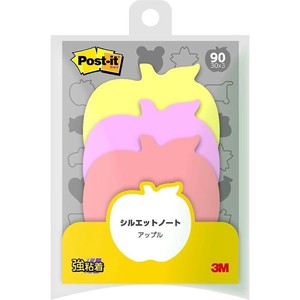【3M】 ポスト・イット シルエットノート 強粘着タイプ アップル ポストイットSSS-APR(10)