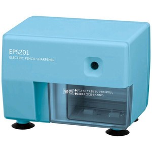 【アスカ】 電動鉛筆削り ブルー ムダ削り防止機構つき電動シャープナー エコ仕様 EPS201B シンプル