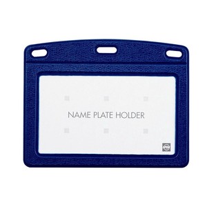 【オープン工業】 名札ケース 　青 　レザータイプ