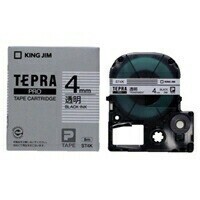 【キングジム】 テプラPROテープ 透明 黒文字 4mm ST4K