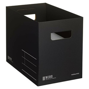 【コクヨ】 収納ボックス＜NEOS＞（Mサイズ）ブラック A4-NEMB-D 収納 ファイルBOX ネオス NEOS