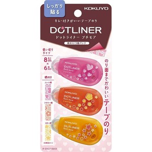 【コクヨ】 テープのり＜ドットライナープチモア＞(柄のり3個パック) ﾀ-D927-06X3