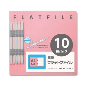 【コクヨ】 フラットファイル A4タテ 10冊パック ピンク S2ﾌ-A4S-PX10 書類 プリント 整理