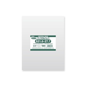 【シモジマ】HEIKO OPP袋 クリスタルパック S21.6-27.7 (テープなし) 100枚/袋